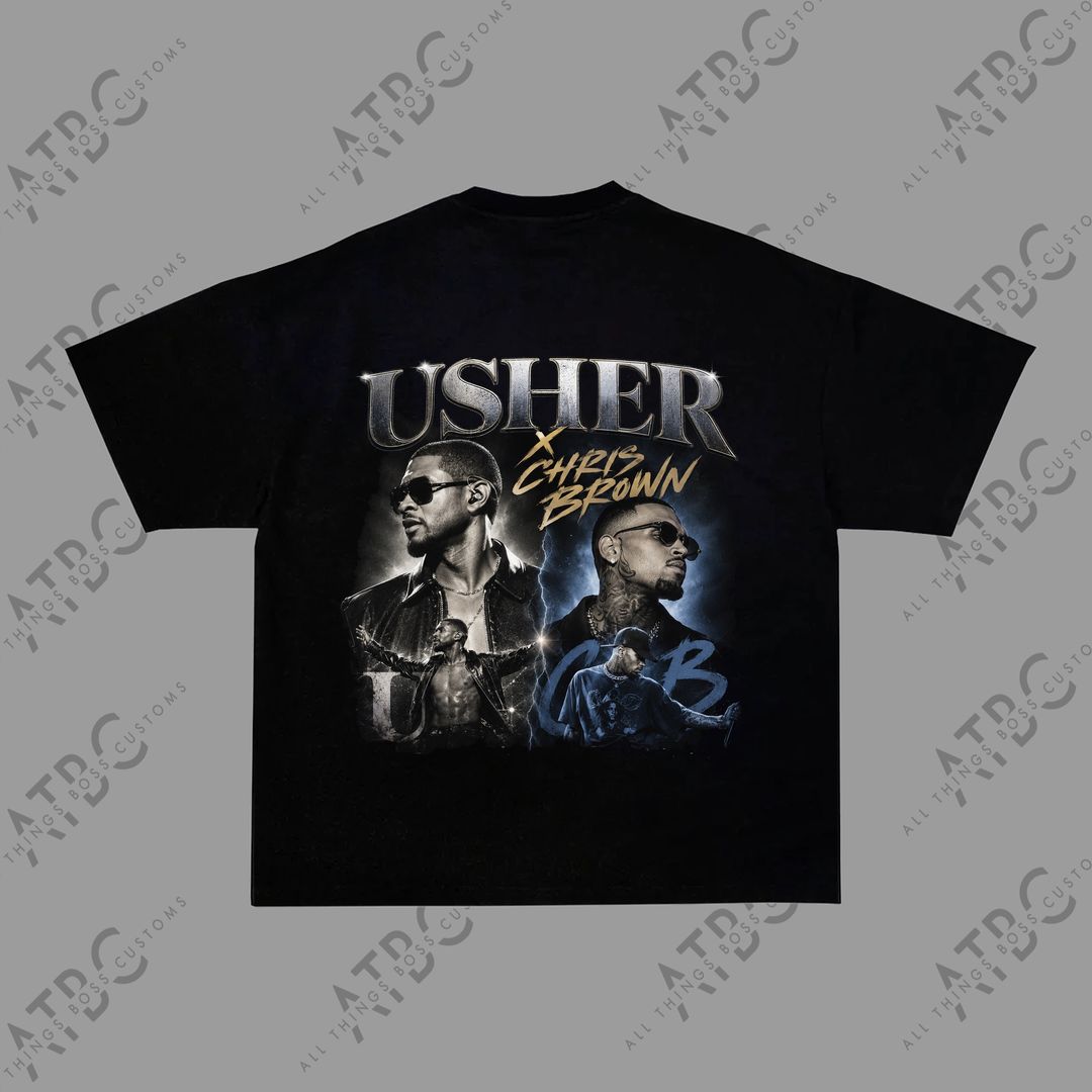 Custom Chris Brown and Usher tour tees